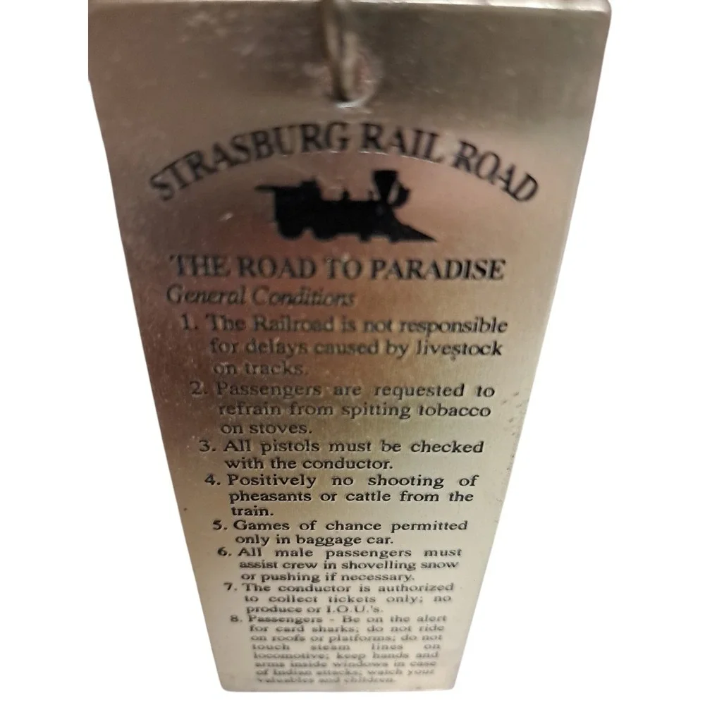 Strasburg‎ Railroad Company Roundtrip Ticket Metal Souvenir Keychain Key Ring